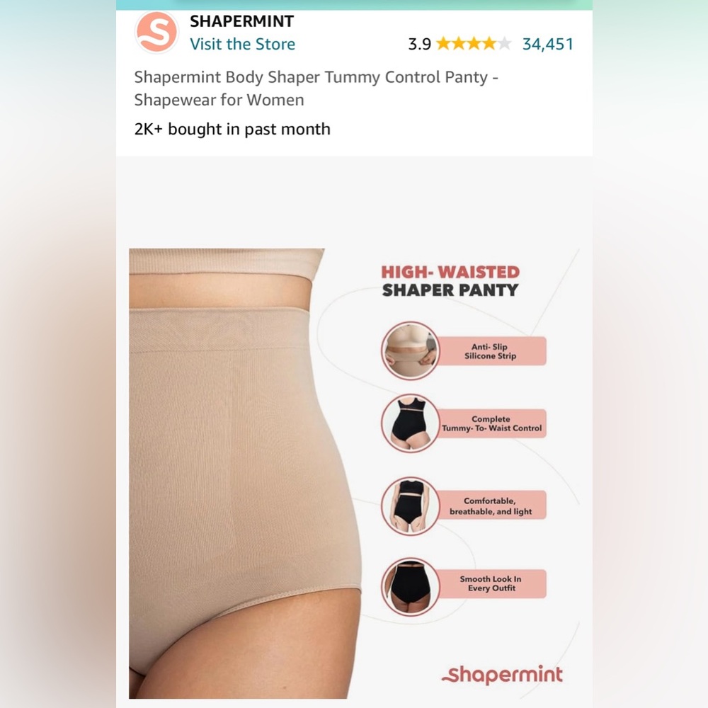 Shapermint Body Shaper Tummy Control panty - Picture 3 of 5
